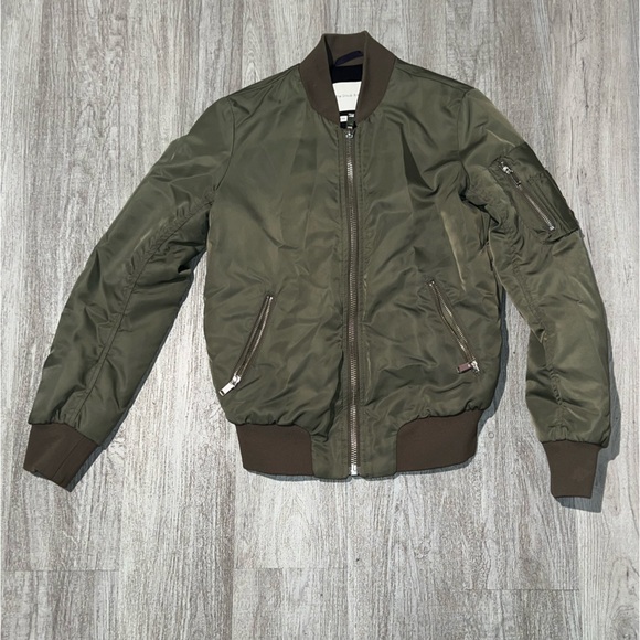 The Group Babaton army green zip up bomber jacket - Picture 2 of 16